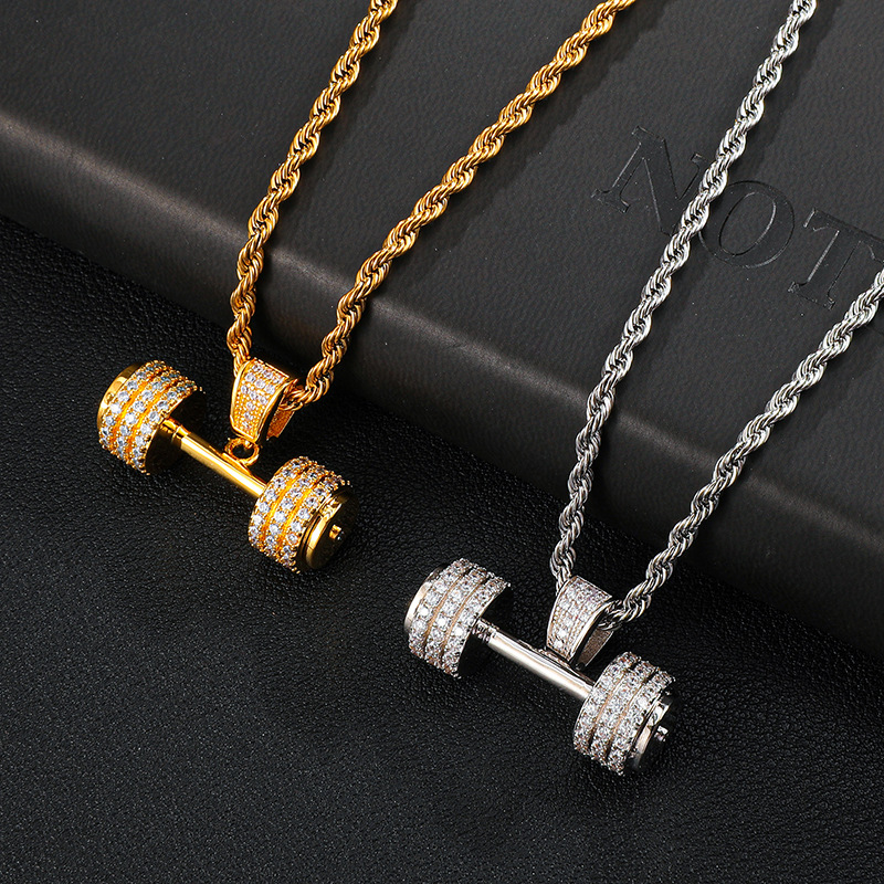 Diamond Dumbbell Pendant