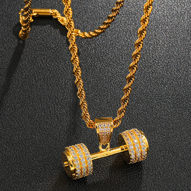 Diamond Dumbbell Pendant