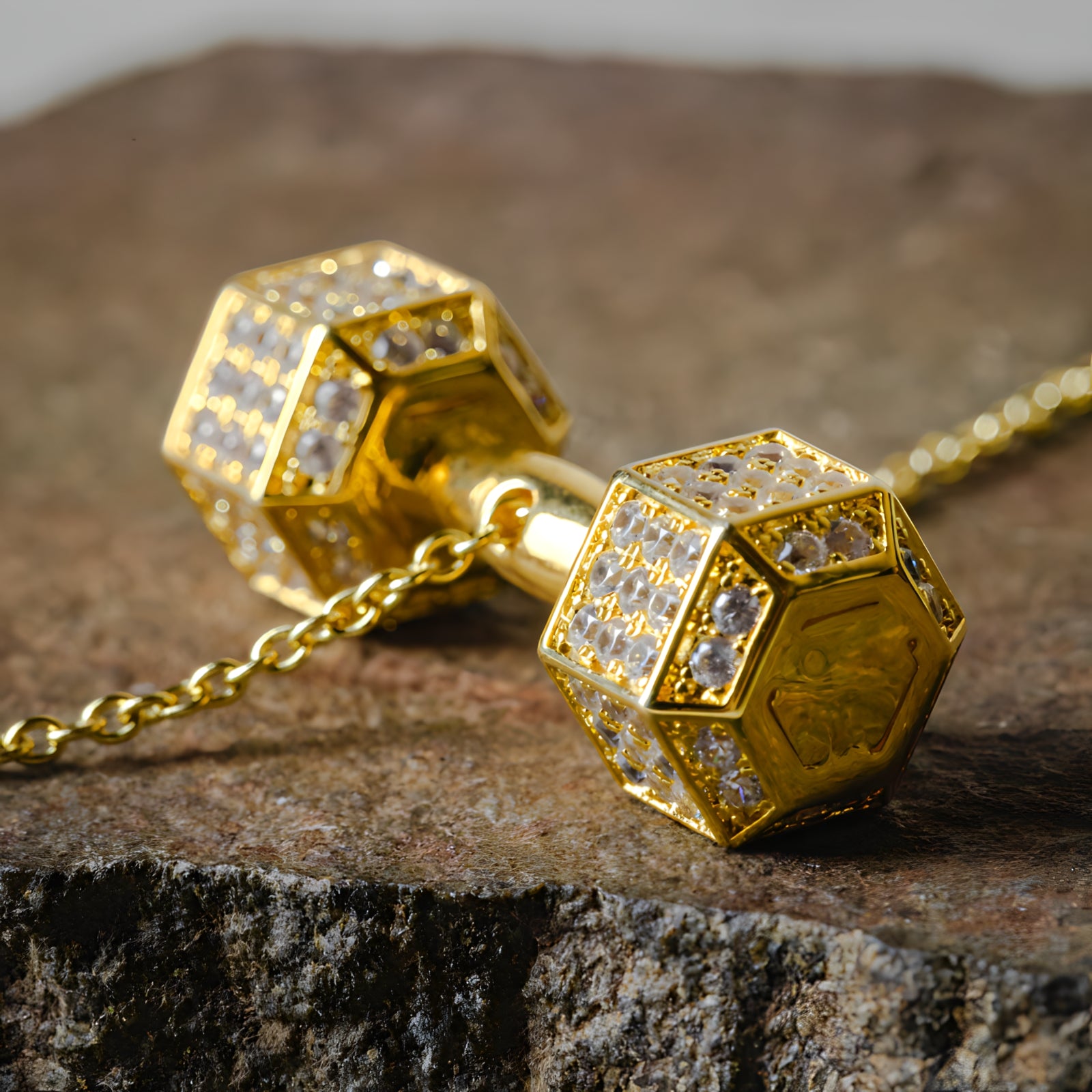 18k White Gold Dumbbell Necklace
