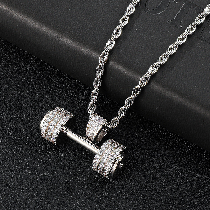 Diamond Dumbbell Pendant