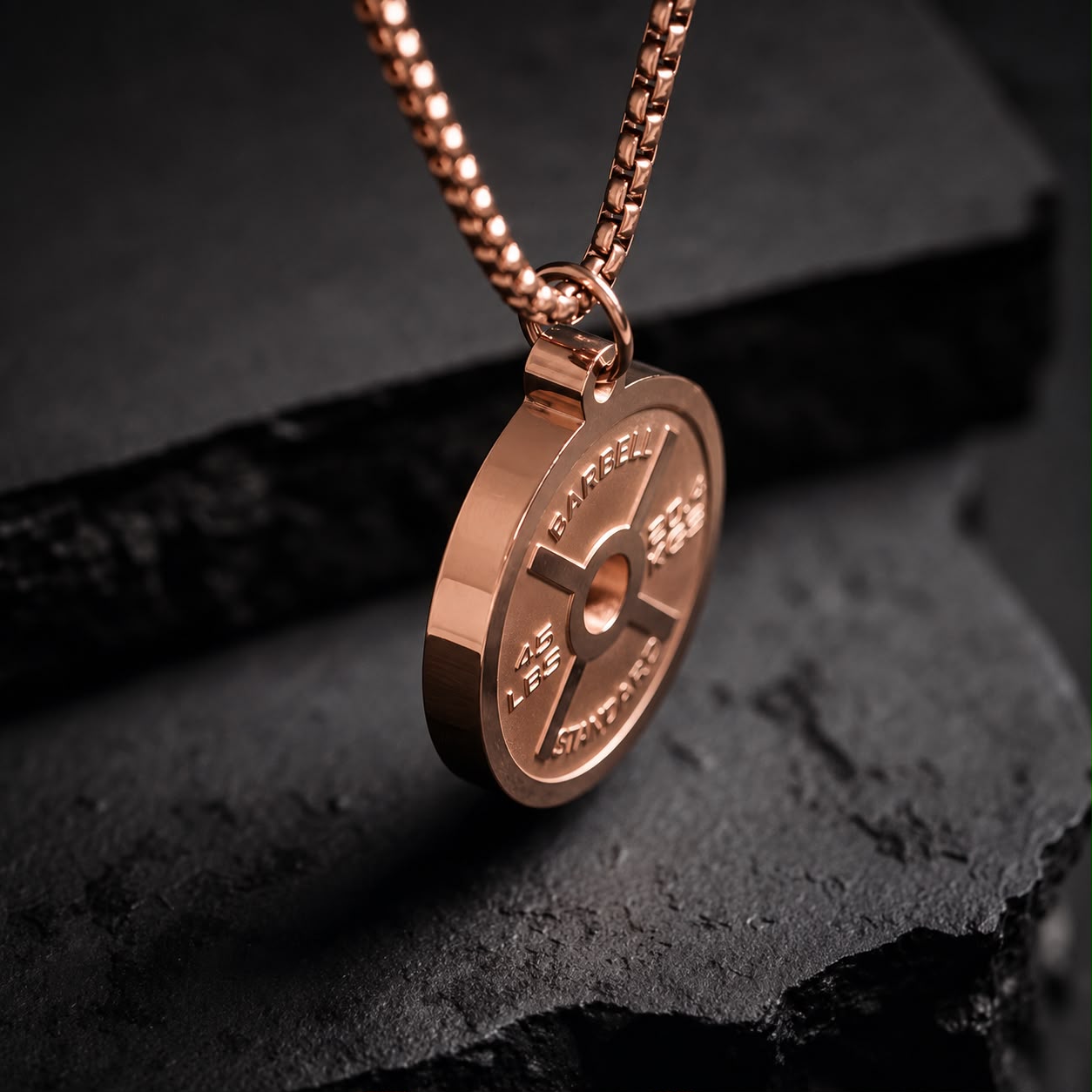 NEW Rose Gold Classic Weight Plate Necklace